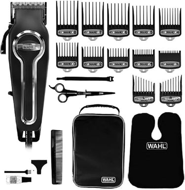 Wahl Cortapelos para hombre con cuchillas autoafilables de precisión, afeitadora de cabezal Elite Pro, cortapelos para hombre, peines de corte Secure Fit Premium, peluqueros profesionales, con cable